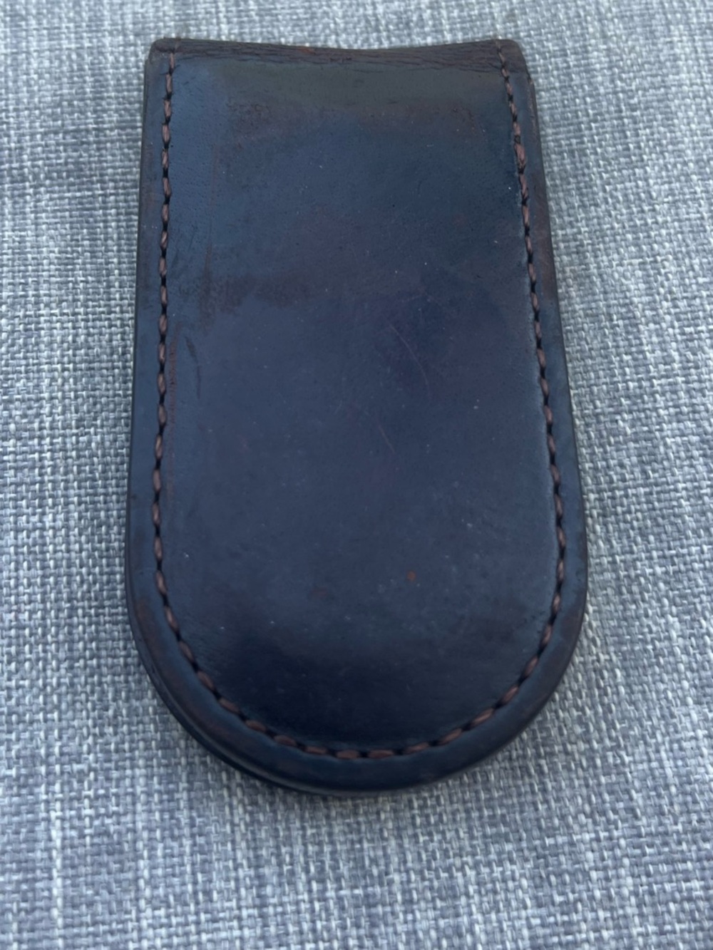 Coach Dark Brown Leather Money Clip